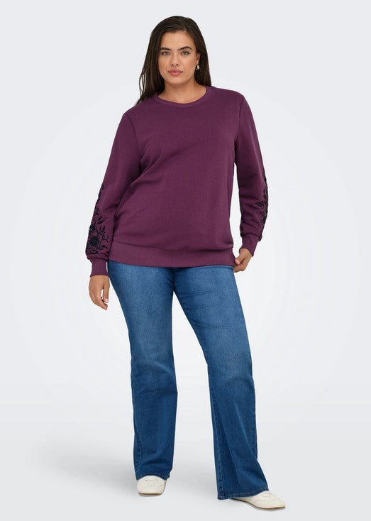 15356451 - felpa garzata manica fantasia - only Carmakoma