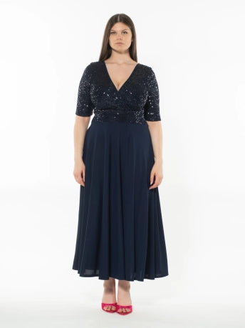 25163 - Abito mezza paillettes - SOPHIA