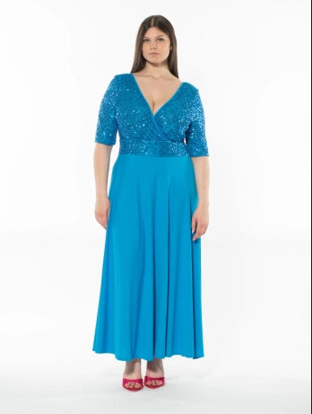 25163 - Abito mezza paillettes - SOPHIA