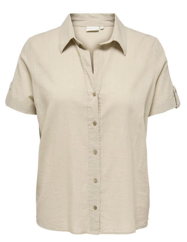 15347142 - Camicia di lino mezza manica - only Carmakoma