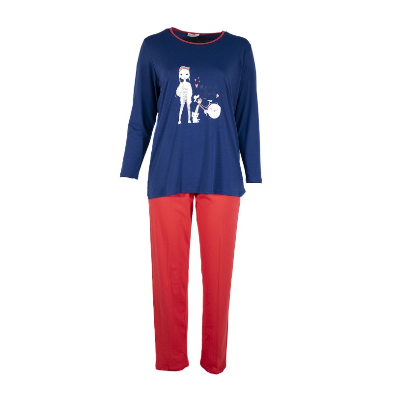 03433 - Pigiama manica lunga cotone - Lady XL