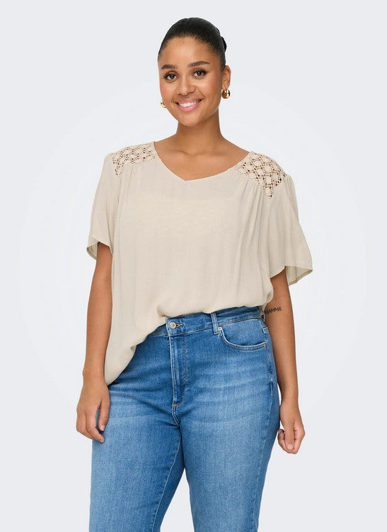 15345792 - Blusa cotone mezza manica - only Carmakoma
