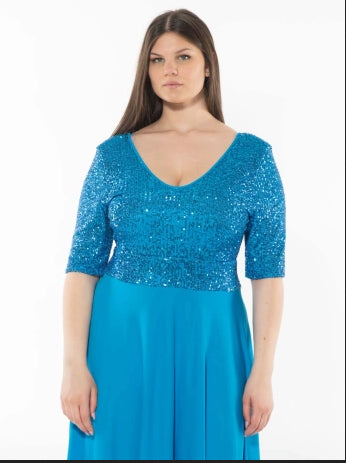 25163 - Abito mezza paillettes - SOPHIA